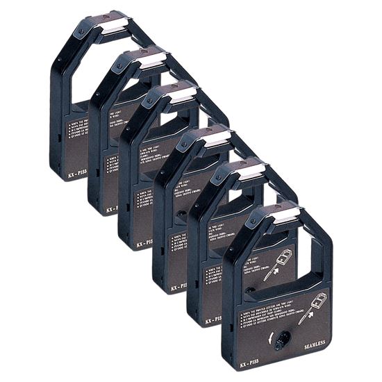 Compatible Panasonic KXP155 Printer Ribbon, Black, 6 Pack Value Pack 1