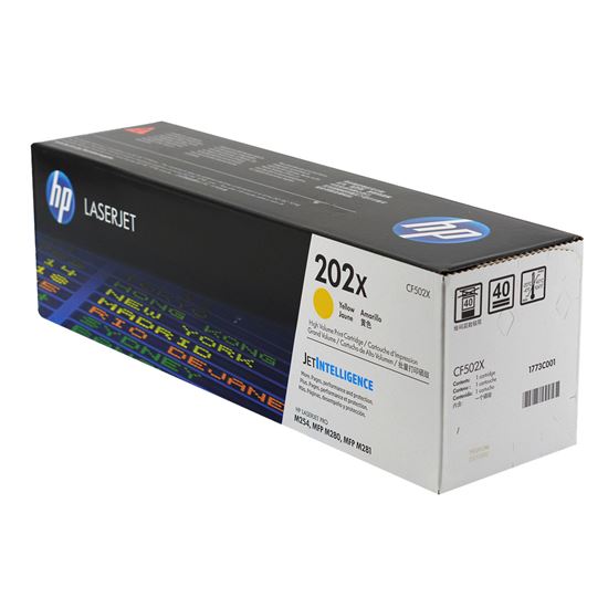 OEM HP 202X (CF502X) Toner Cartridge, Yellow 2.5K High Yield 1