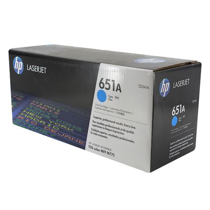 OEM HP 651A (CE341A) Toner Cartridge, Cyan 16K Yield 1