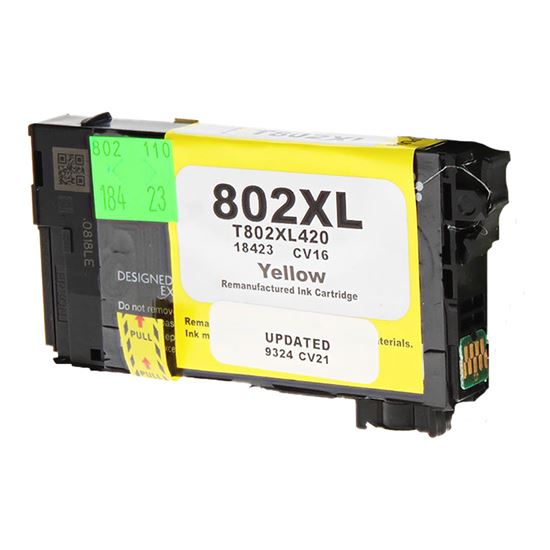 Remanufactured Epson 802XL (T802XL420) InkJet Cartridge, Yellow 1900 Ultra High Yield 1