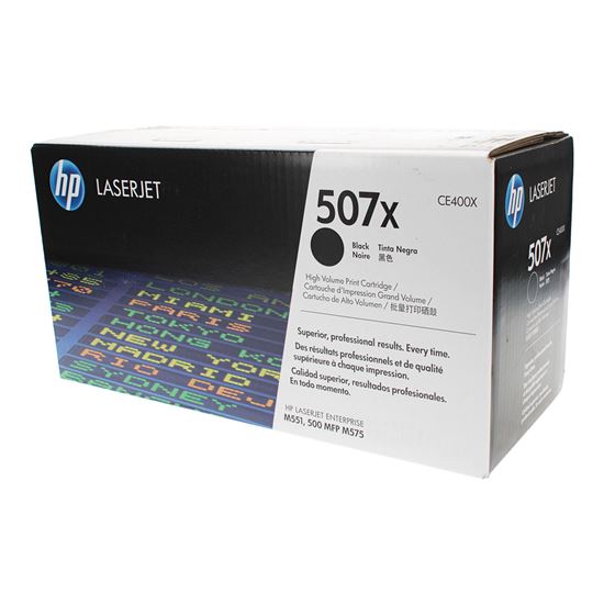 OEM HP 507X (CE400X) Toner Cartridge, Black 11K High Yield 1