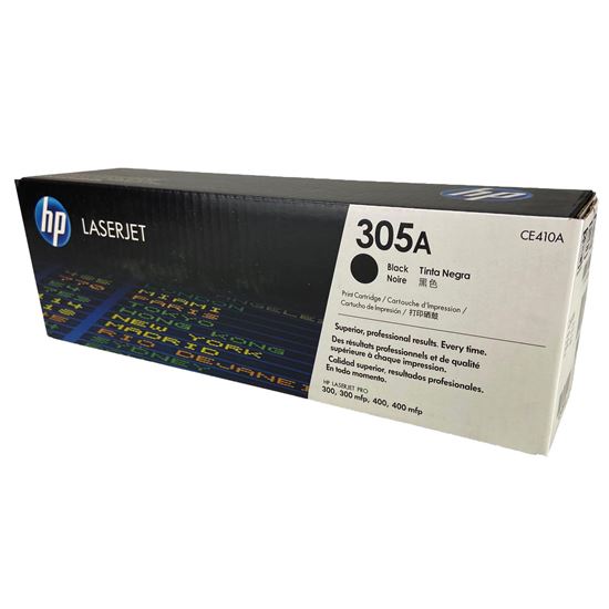 OEM HP 305A (CE410A) Toner Cartridge, Black 2.2K Yield 1