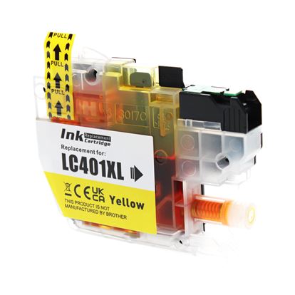Compatible Brother LC401XLY Inkjet Cartridge, Yellow 500 High Yield 1