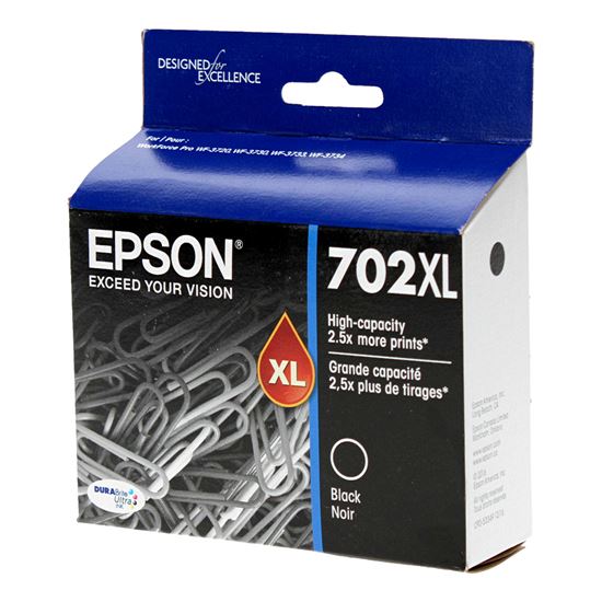 OEM Epson 702XL (T702XL120) Inkjet, Black 1.1K High Yield 1