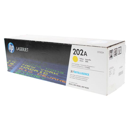 OEM HP 202A (CF502A) Toner Cartridge, Yellow 1.3K Yield 1