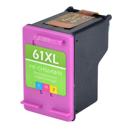 Remanufactured HP 61XL (CH564WN) InkJet Cartridge, Tri-Color 450 High Yield 1
