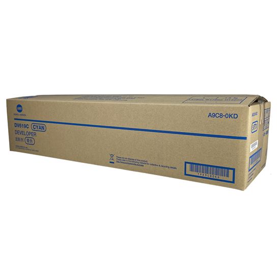 OEM Konica Minolta DV619C (A9C80KD) Developer Unit, Cyan 600K Yield 1