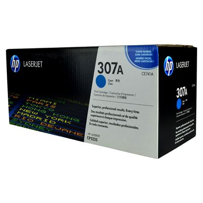 OEM HP 307A (CE741A) Toner Cartridge, Cyan 7.3K Yield 1