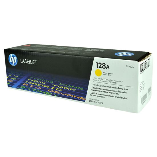 OEM HP 128A (CE322A) Toner Cartridge, Yellow 1.3K Yield 1
