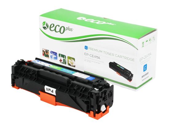 EcoPlus HP 305A (CE411A) Toner Cartridge, Cyan 2.6K Yield 1