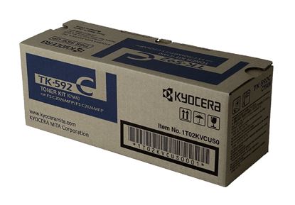 OEM Kyocera Mita TK-592C (1T02KVCUS0) Toner Cartridge, Cyan 5K Yield 1