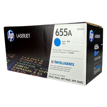 OEM HP 655A (CF451A) Toner Cartridge, Cyan 10.5K Yield 1