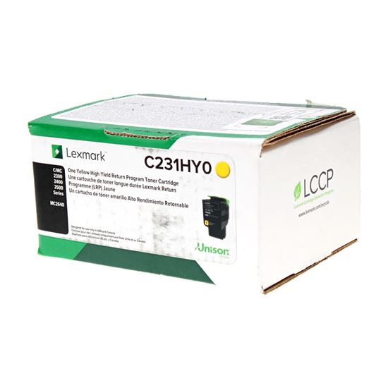 OEM Lexmark  (C231HY0) Toner Cartridge, Yellow 2.3K High Yield, Return Program 1