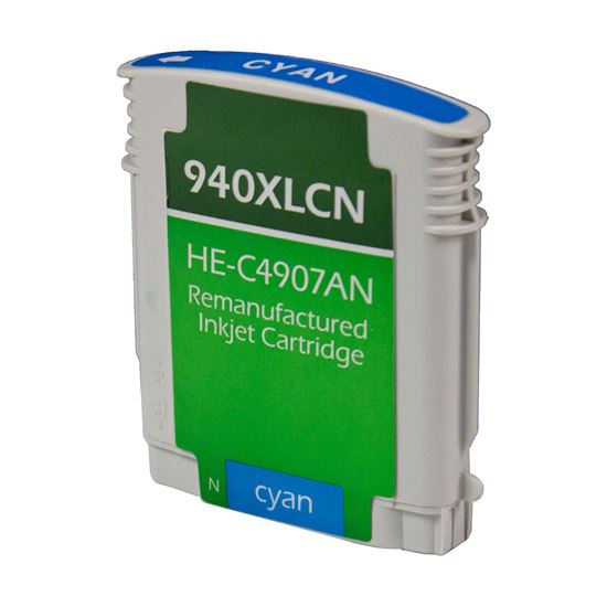 Remanufactured HP 940XL (C4907AN) InkJet Cartridge, Cyan 1.4K High Yield, With SCC Chip 1