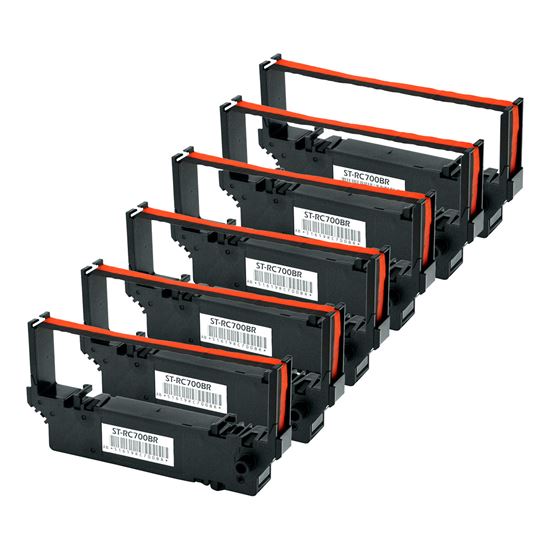 Compatible Star Micronics Star Micronics SP700 SP 712 (RC700BR) POS Ribbon, Black/Red, 6 Pack Value Pack 1