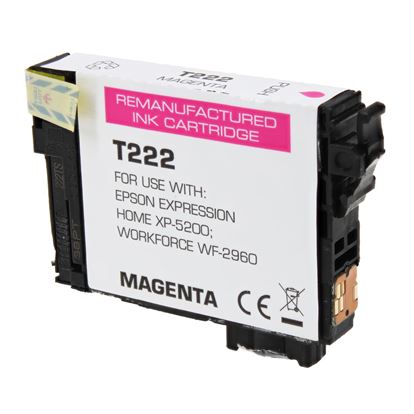 Remanufactured Epson 222 (T222320) Inkjet Cartridge, Magenta 185 Yield, 185 Yield 1