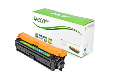 EcoPlus HP 650A (CE271A) Toner Cartridge, Cyan 15K Yield 1