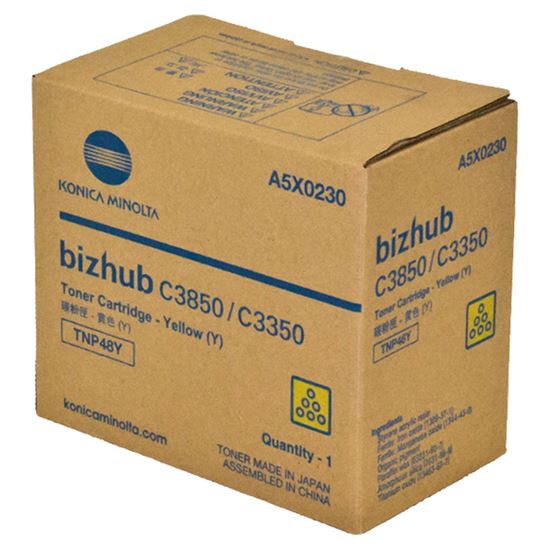 OEM Konica Minolta TNP48Y (A5X0230) Toner Cartridge, Yellow 10K Yield 1