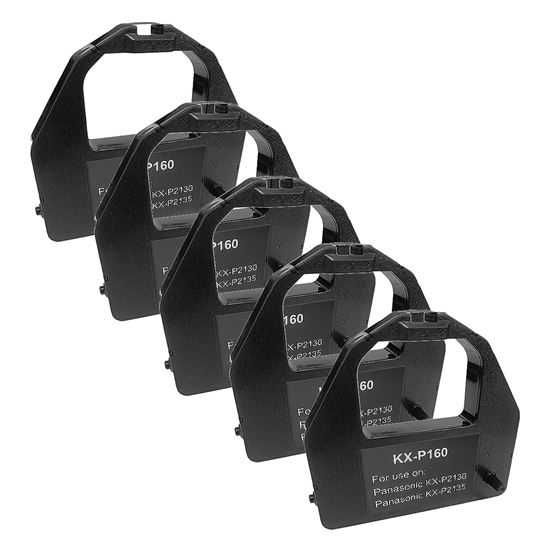 Compatible Panasonic KXP160 Printer Ribbon, Black, 6 Pack Value Pack 1