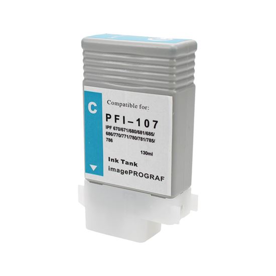 Compatible Canon PFI-107 (PFI-107C) InkJet Cartridge, Cyan 130ml 1