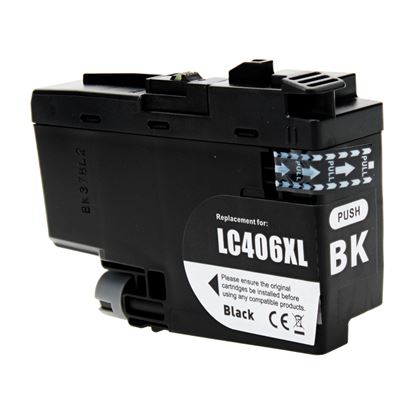 Compatible Brother LC406XLBK Inkjet Cartridge, Black 6000 High Yield 1