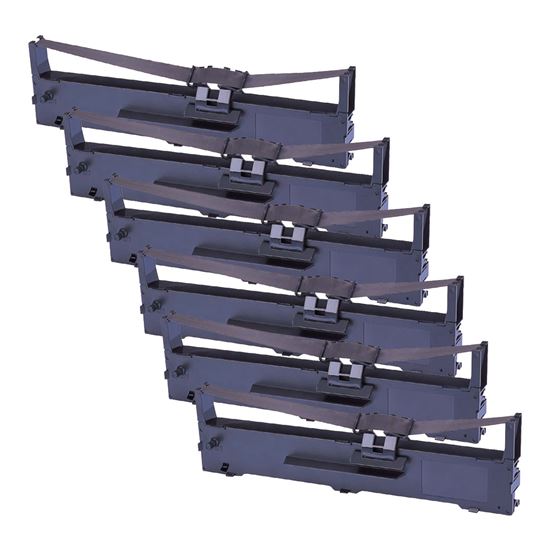 Compatible Epson S015337 Printer Ribbon, Black 5 Million Characters, 6 Pack Value Pack 1