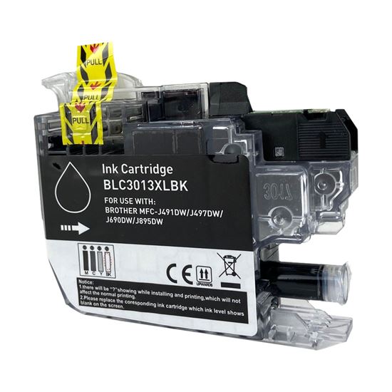 Compatible Brother LC3013BK (LC3013 XL) InkJet Cartridge, Black 400 High Yield, ., Bulk (No Box) 1