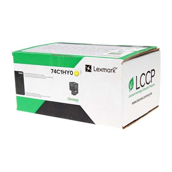 OEM Lexmark  (74C1HY0) Toner Cartridge, Yellow 12K High Yield, Return Program 1