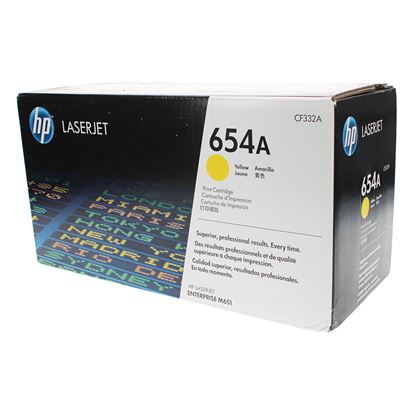 OEM HP 654A (CF332A) Toner Cartridge, Yellow 15K Yield 1