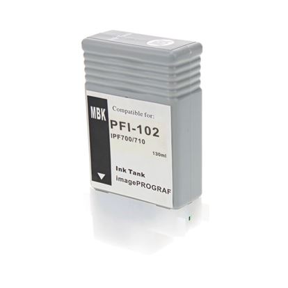 Remanufactured Canon PFI-102MBK Wide Format Ink, Matte Black 130 ML 1