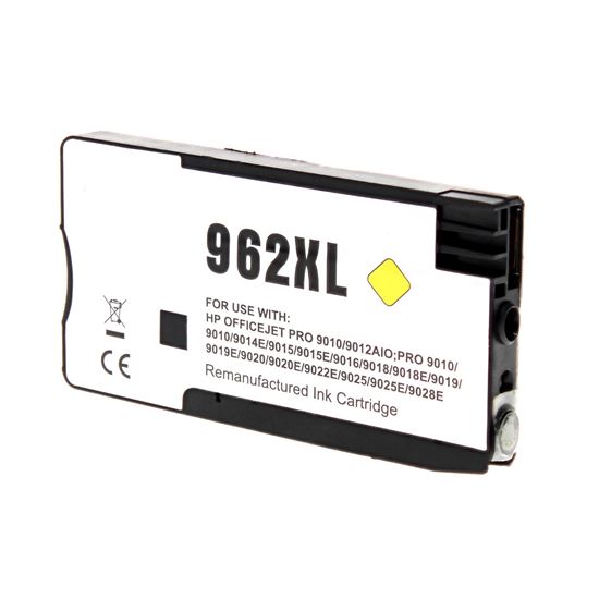 Remanufactured HP 962XL (3JA02AN) InkJet Cartridge, Yellow 1.6K High Yield, New Chip, Firmware Update Enhanced 1