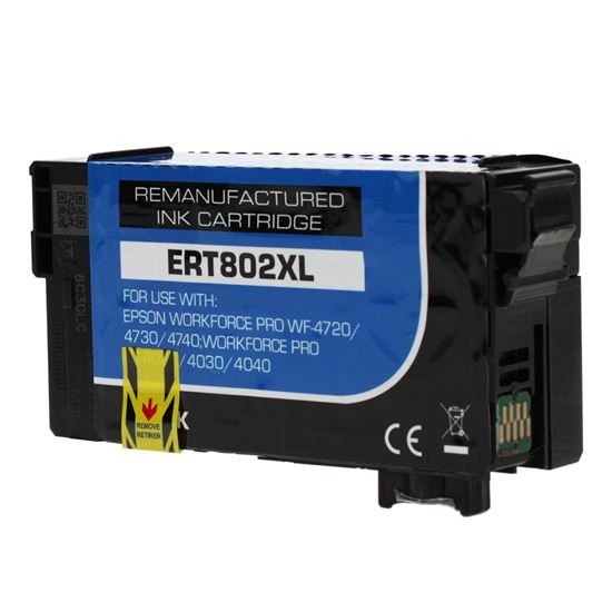Remanufactured Epson 802XL (T802XL120) InkJet Cartridge, Black 2600 Ultra High Yield 1