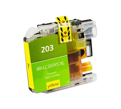 Compatible Brother LC203 XL (LC203YXL) InkJet Cartridge, Yellow 550 High Yield 1