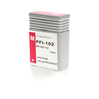 Remanufactured Canon PFI-102M Wide Format Ink, Magenta 130 ML 1