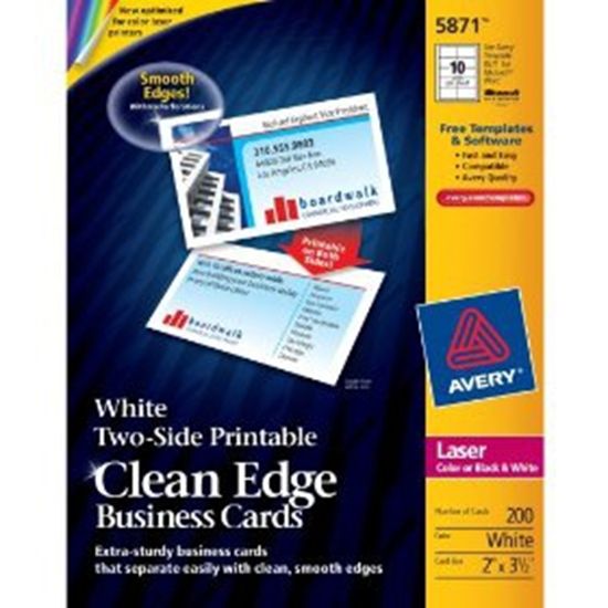 Avery Two-Sided Printable Clean Edge Business Cards Laser Printers (White) (200 Cards/Pkg) 1