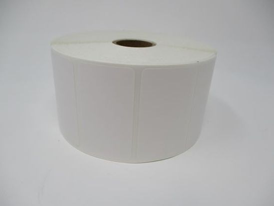 Brother TT Prem Paper Label (use Wax or Wax/Resin Ribbon) (2.25" x 1.25") (5" OD) (1" Core) (1900 Labels/Roll) (4 Rolls/Case) 1