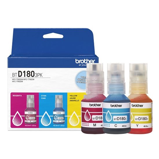 Brother 3-Pack High Yield Cyan Magenta and Yellow Ink Bottles (5000 Yield Each) 1