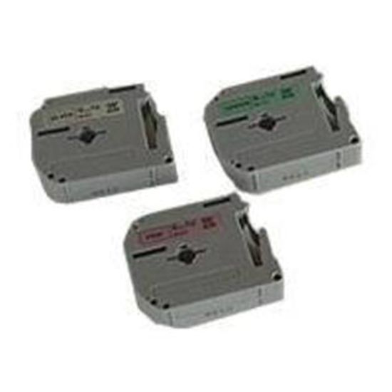 Brother 9mm (3/8") Black on Pink Black on Green Black on Silver Non-Laminated Tape 3-Pack (3 x 8m/26.2') 1