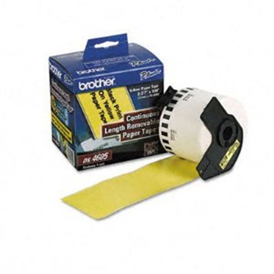 Continuous Length Removable Paper- Black/Yellow 62mm x 30.4m (2.4" x 100') 1