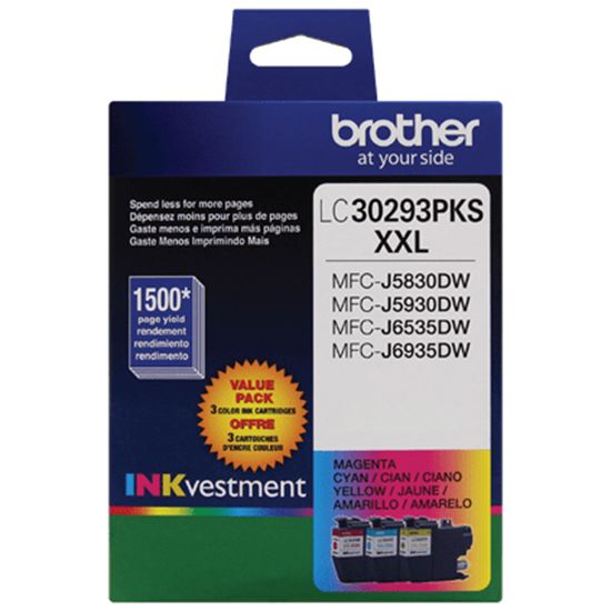 Brother Ultra High Yield Cyan/Magenta/Yellow Ink Cartridge 3-Pack (3 x 1500 Yield) 1