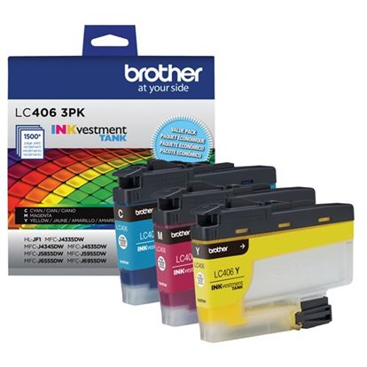 Brother INKvestment Tank Standard Yield Ink Cartridge 3-Pk (1 Ea. Cyan Magenta Yellow) (1500 Yield) 1