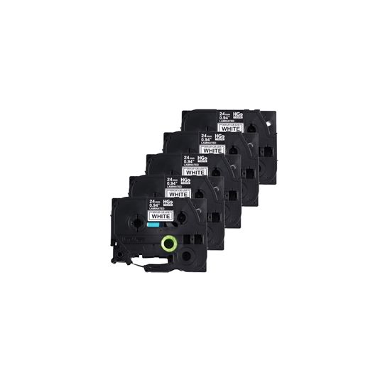 Brother Black Ink on White Label (0.94" x 26.2') (5 Pack) 1