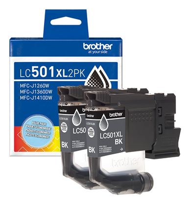 Brother 2-Pack High Yield Black Ink Cartridges (500 Yield Each) 1