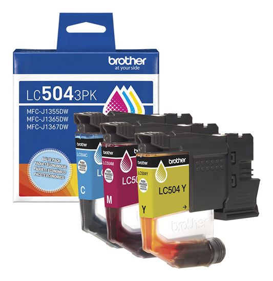 Brother 3-Pack Cyan Magenta and Yellow Ink Cartridges (500 Yield Each) 1