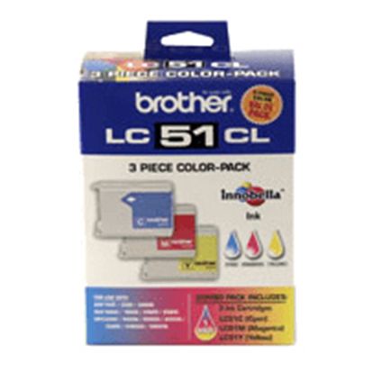 Brother C/M/Y Ink Cartridge Combo Pack (Includes 1 Each of OEM# LC51C LC51M LC51Y) (3 x 400 Yield) 1