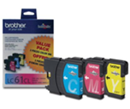 Brother C/M/Y Ink Cartridge Combo Pack (Includes 1 Each of OEM# LC61C LC61M LC61Y) (3 x 325 Yield) 1