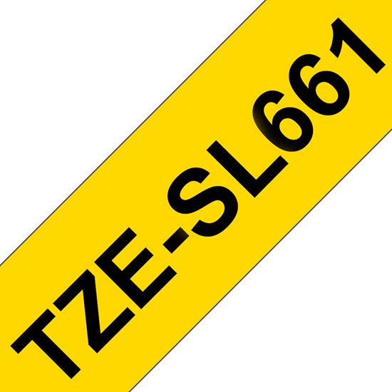 Brother Printable Height Black Ink on Yellow Self-Laminating Label (1.4" x 26.2') (0.37") 1