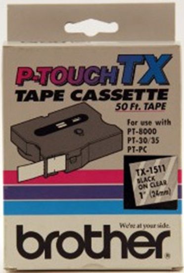 Brother 24mm (1") Black on Clear Laminated Tape (15m/50') (1/Pkg) 1