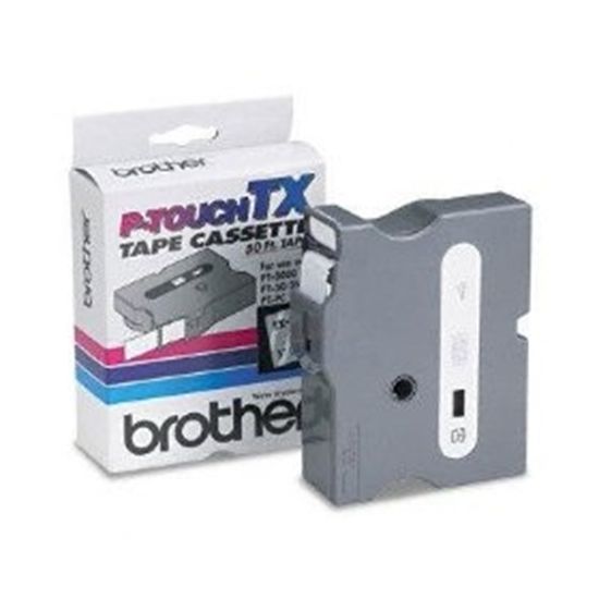 Brother 24mm (1") White on Clear Laminated Tape (15m/50') (1/Pkg) 1