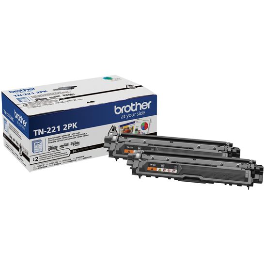Brother Standard Yield Black Toner Cartridge Dual Pack (2 Pack of TN221BK) (2 x 2500 Yield) 1